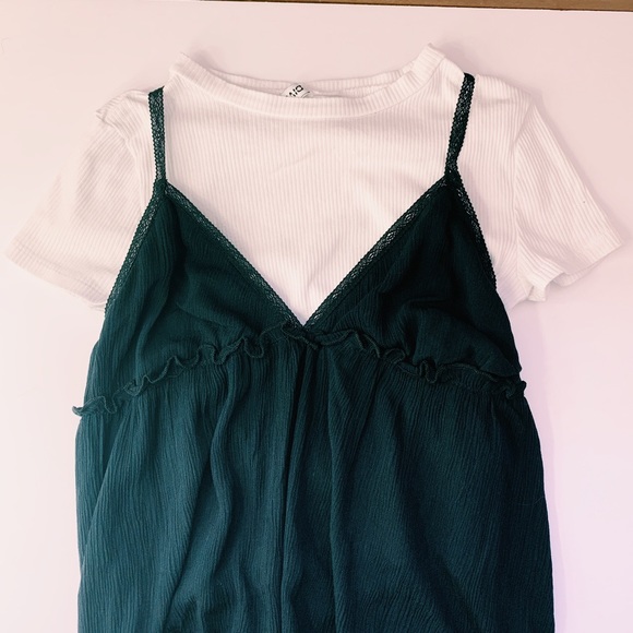H&M White Ribbed Layering stretchy top - Picture 1 of 4